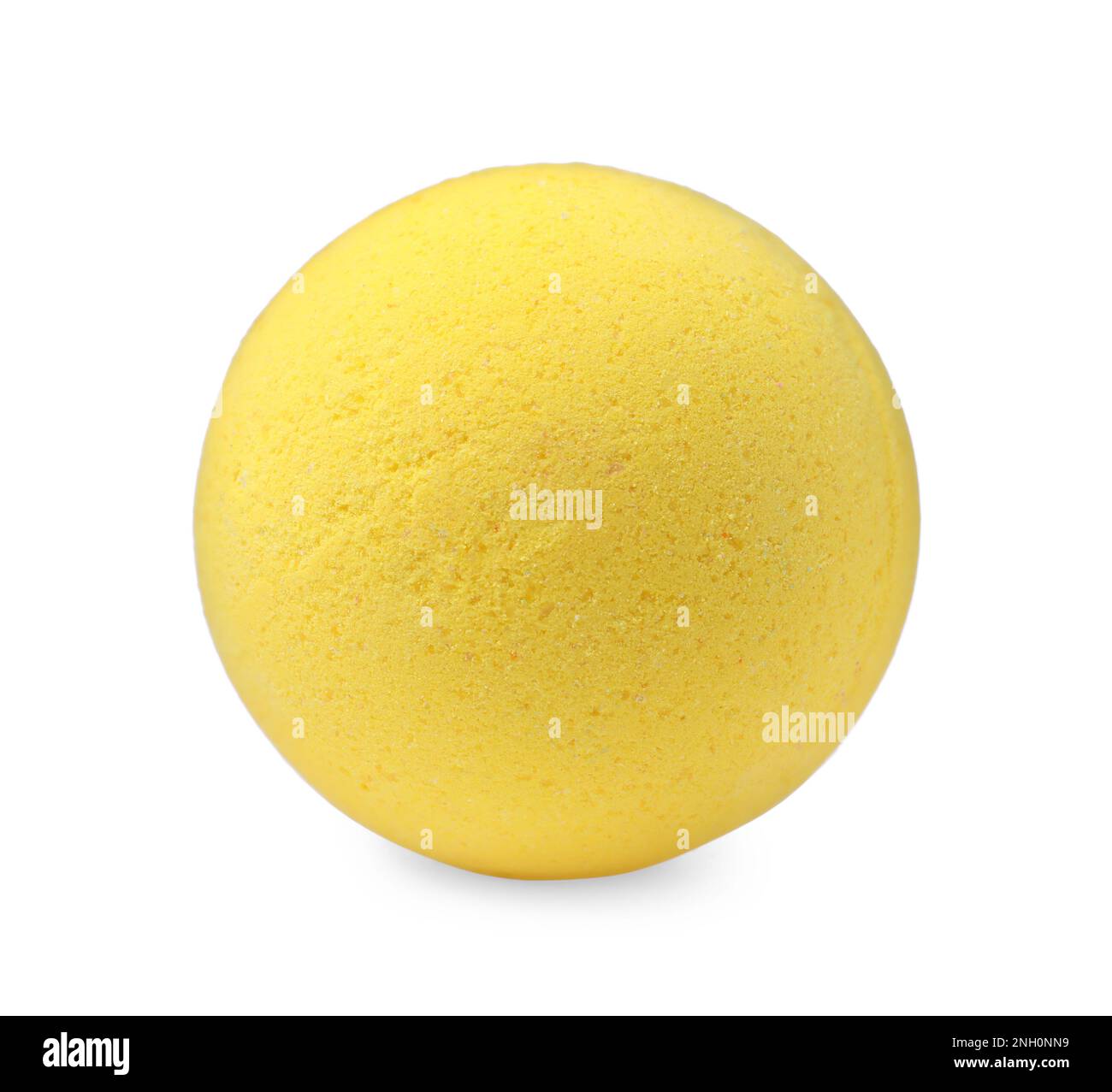 One yellow bath bomb isolated on white Stock Photo Alamy