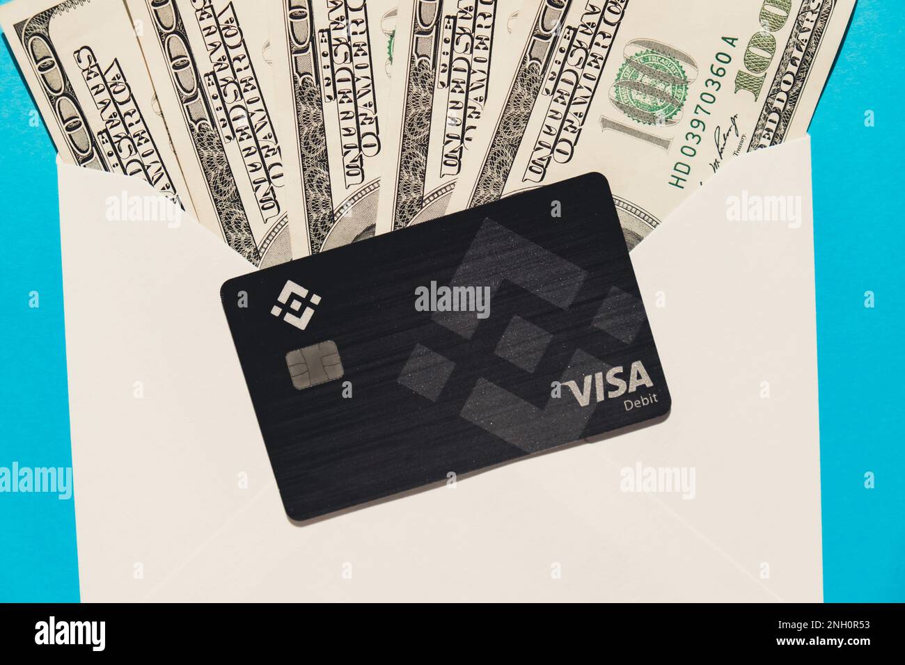 Gdansk Poland - 20 June 2022: Black Binance Coin Card with dollars. Visa  debit card BNB, Binance Exchange Cryptocurrency Card to buy bitcoin. Crypto  exchange during the market crash. Blockchain cryptocurrency payment