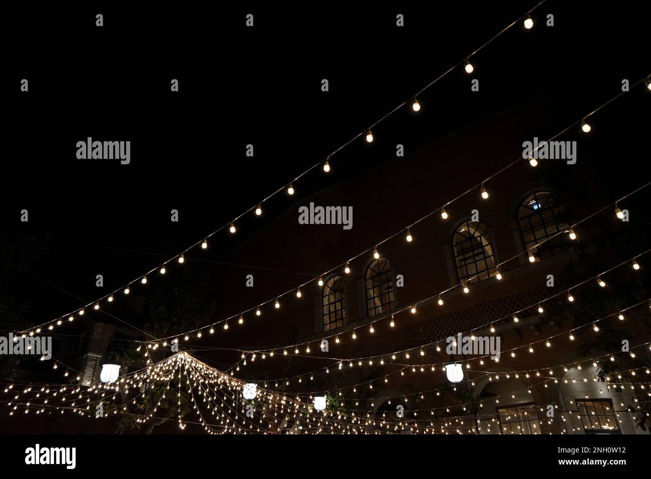 Decoration and design of night lighting Stock Photo