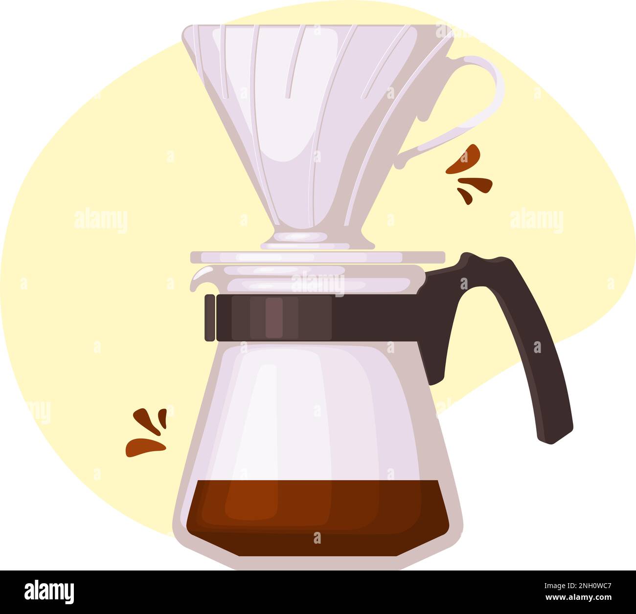 illustrative editorial device for making coffee - v60, hario, coffee ...