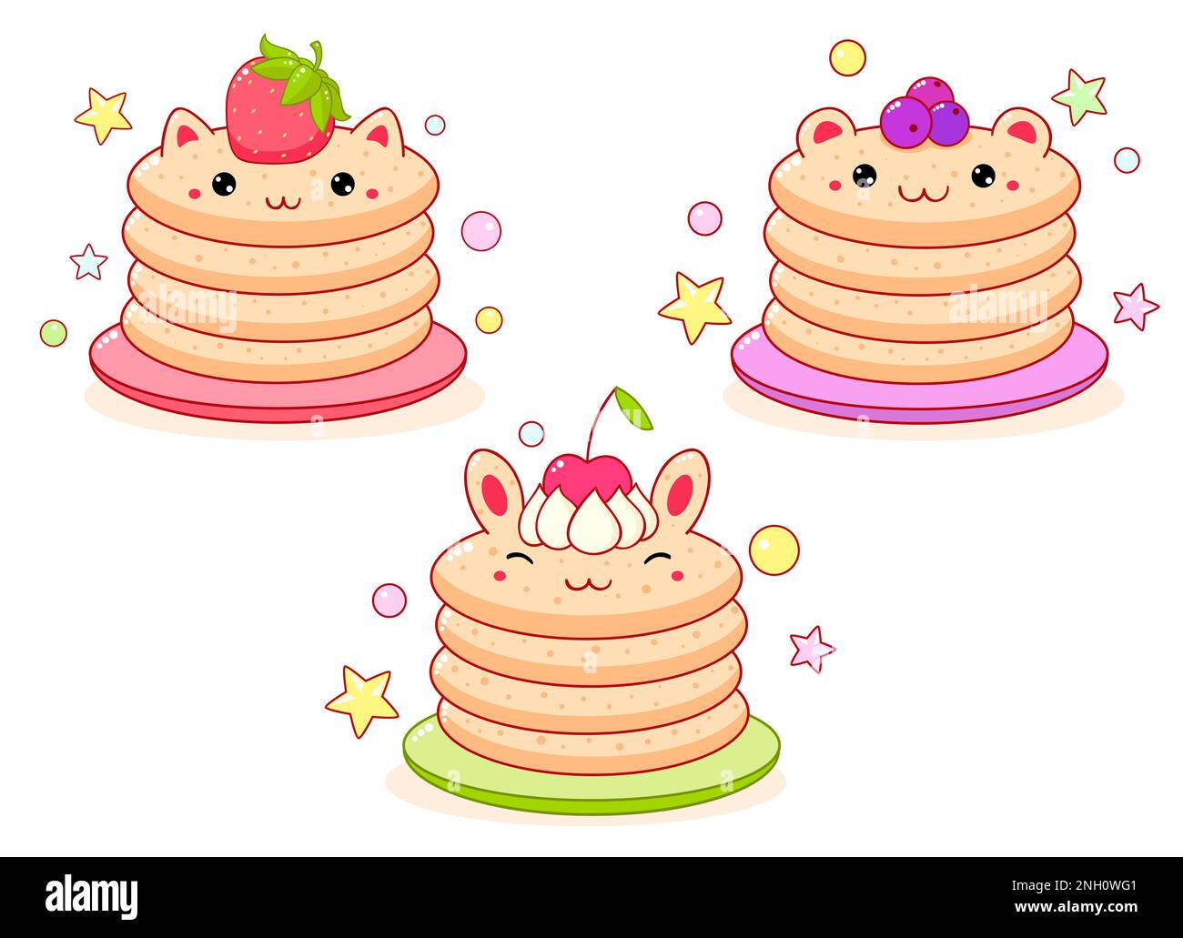 Pancake cute vector Cut Out Stock Images & Pictures - Alamy