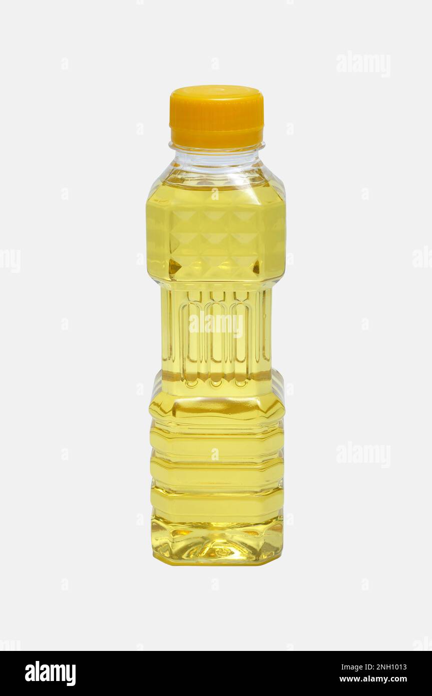 Palm cooking oil in a plastic bottle white background Stock Photo