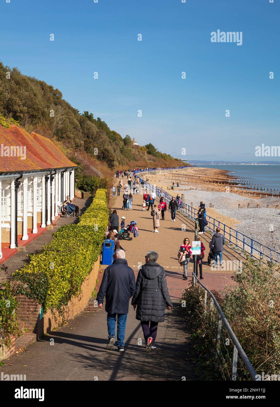 Eastbourne seafront Promenade, Holywell. Stock Photo