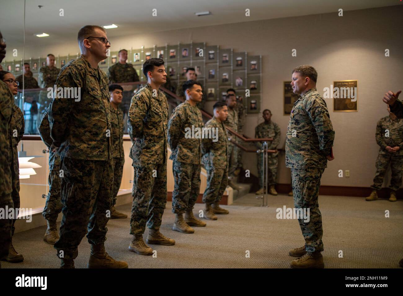 Gunnery Sgt. Louis M. Nokes is awarded the Purple Heart at Marine Corps ...
