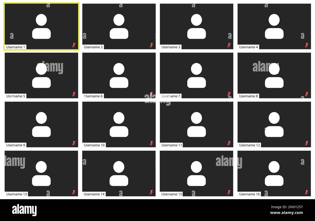 UI UX screen template. Video conference and meeting application. Twelve ...