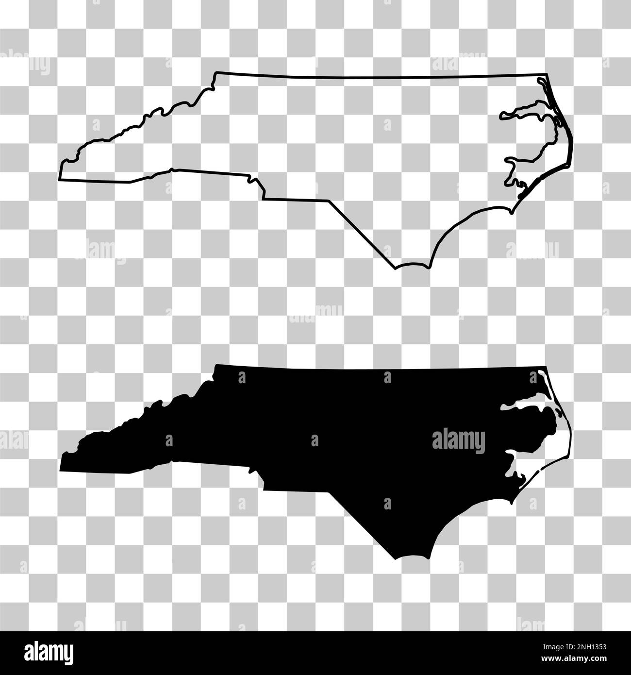 Set of North Carolina map, united states of america. Flat concept vector illustration Stock