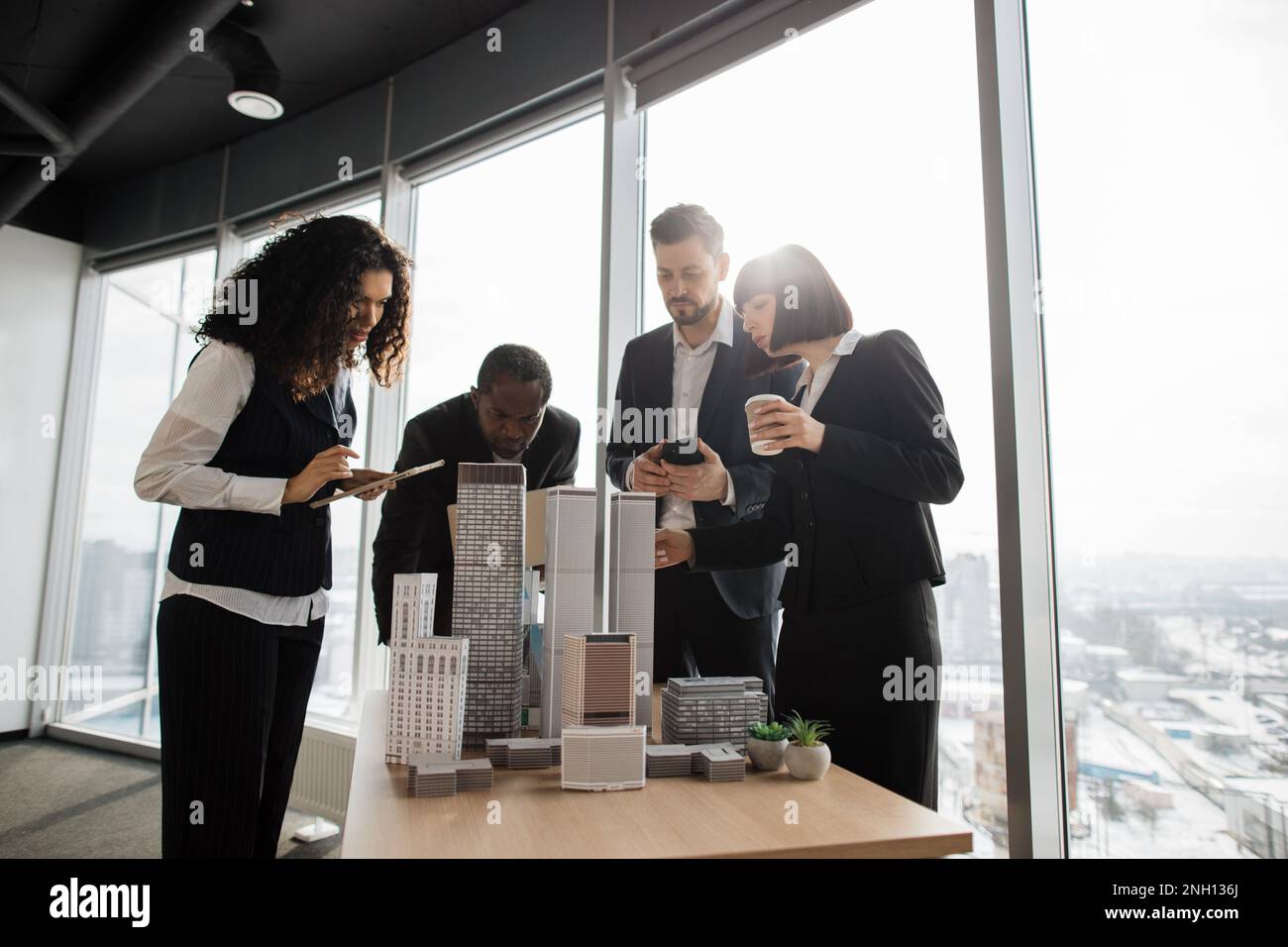 Business, teamwork. Group of diverse multiethnic businesspeople ...