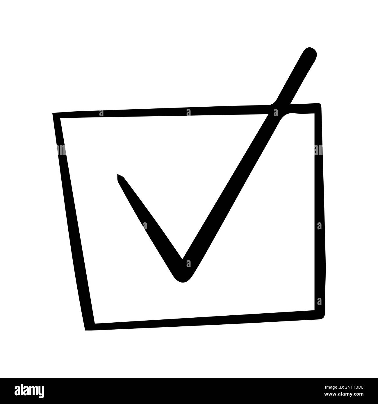 Agree mark in square shape in doodle style grunge isolated on white ...