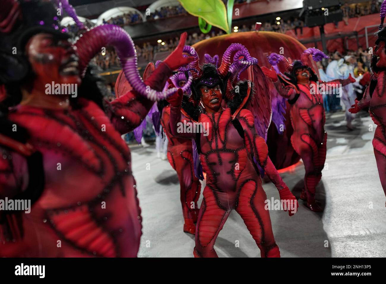 Performers from the Salgueiro samba school parade during Carnival