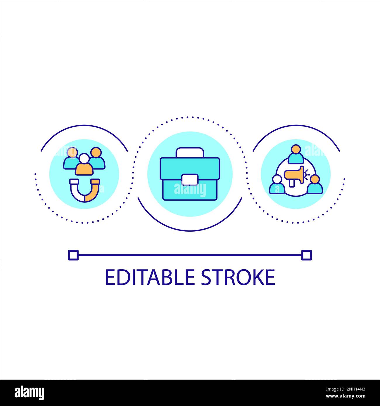 Seeking candidates for vacation loop concept icon Stock Vector