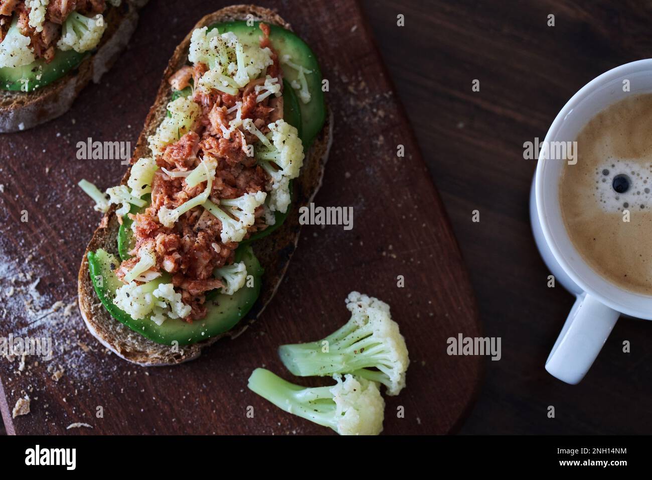 homemade open faced sandwich for brunch Stock Photo - Alamy