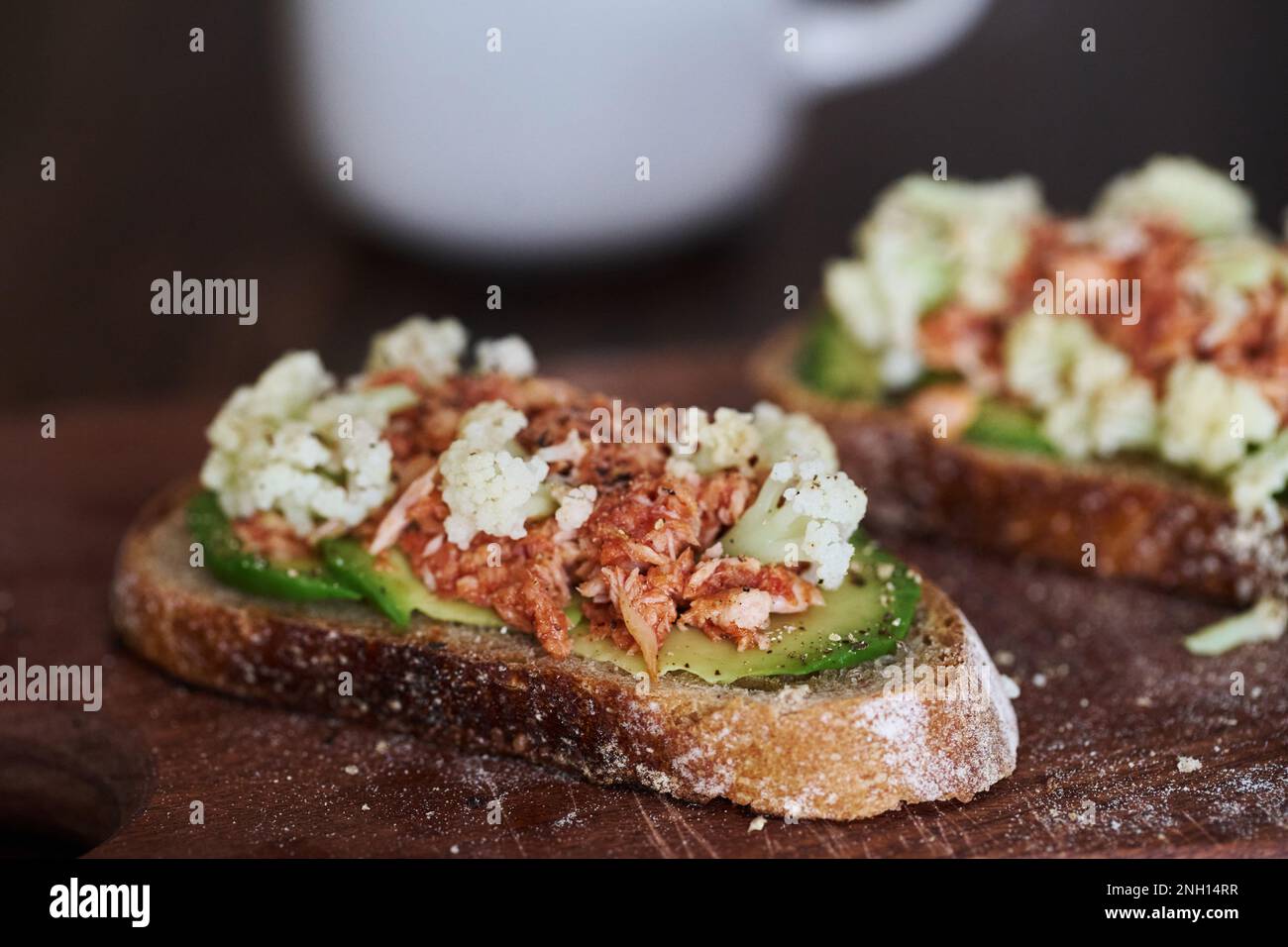homemade open faced sandwich for brunch Stock Photo - Alamy