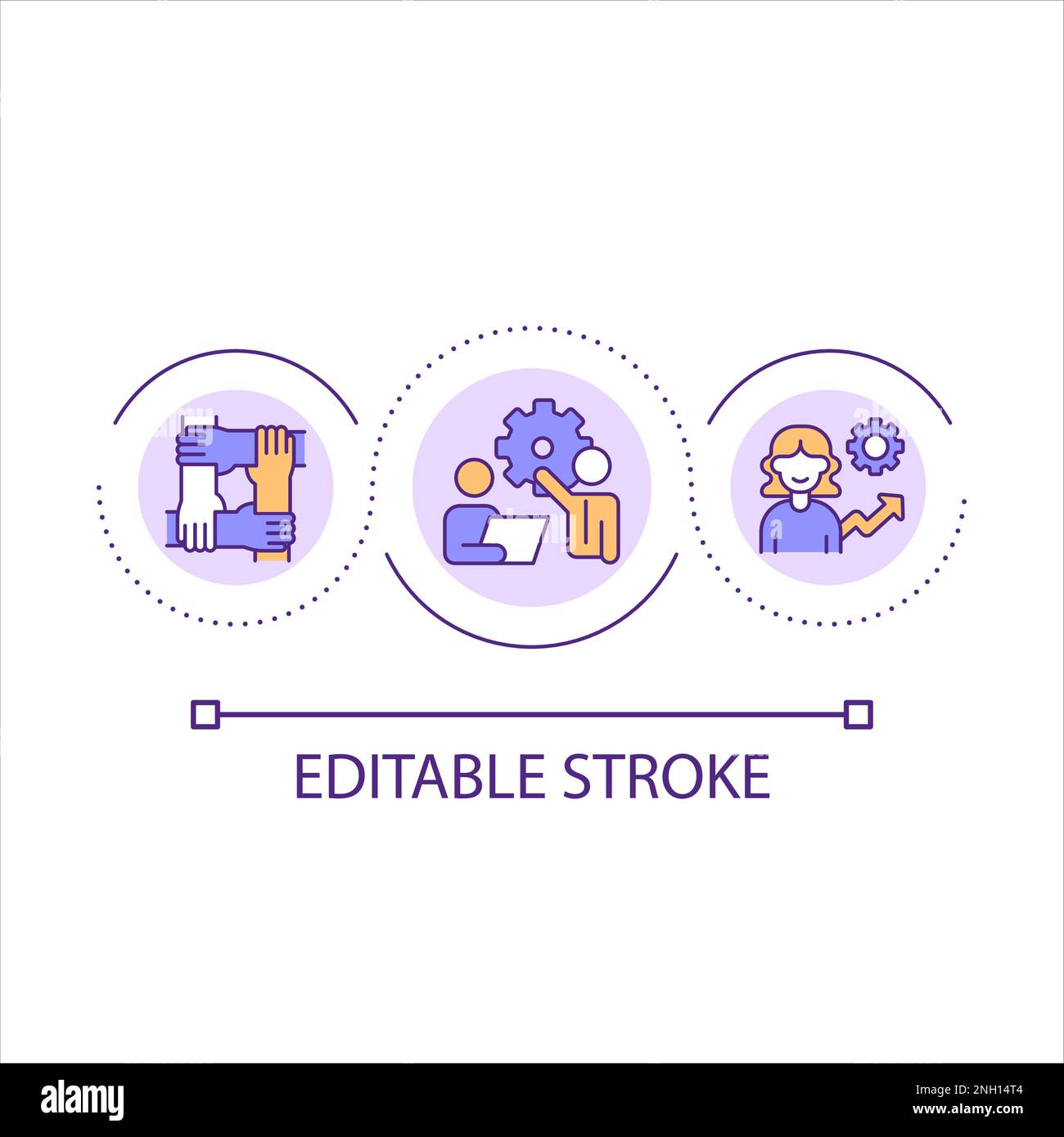 Providing DEI strategy in workplace loop concept icon Stock Vector
