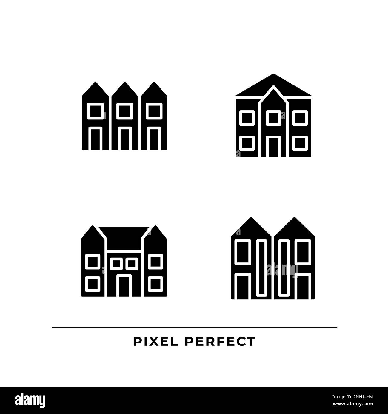 Luxury houses black glyph icons set on white space Stock Vector Image
