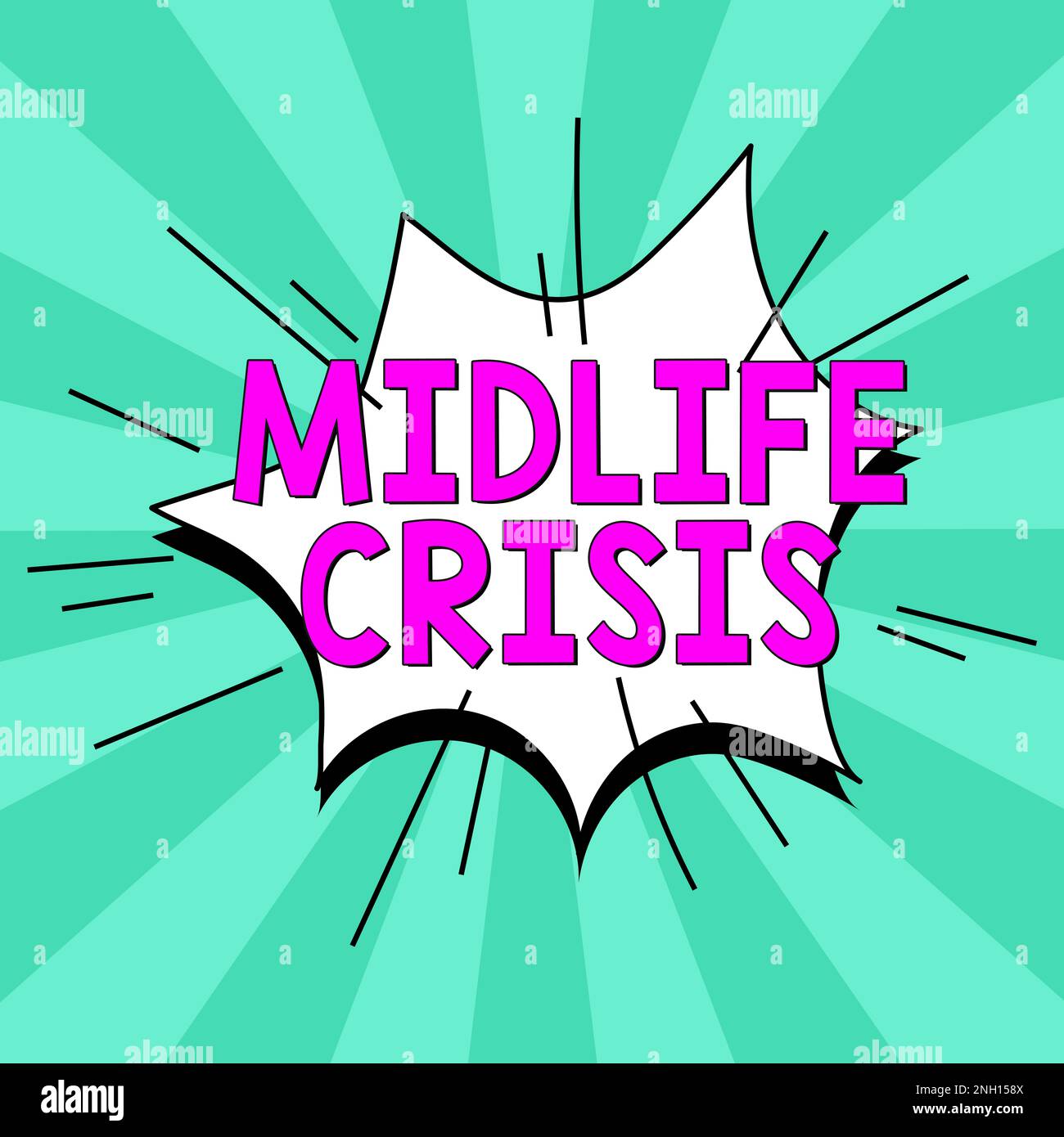 Handwriting text Midlife Crisis, Word for Software development technique Decomposing an application Stock Photo