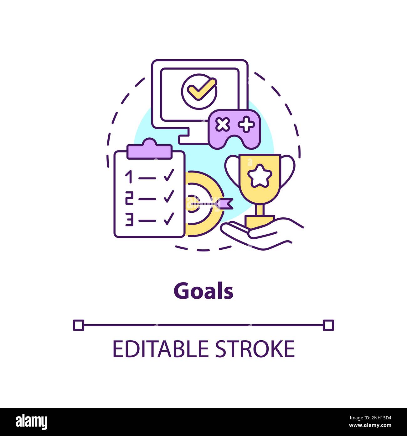 Goals concept icon Stock Vector