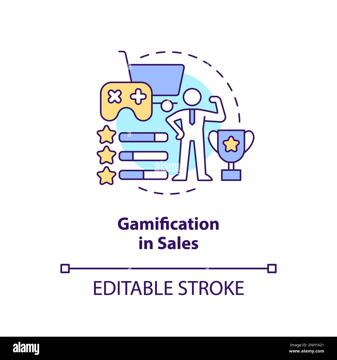 Gamification in sales concept icon Stock Vector