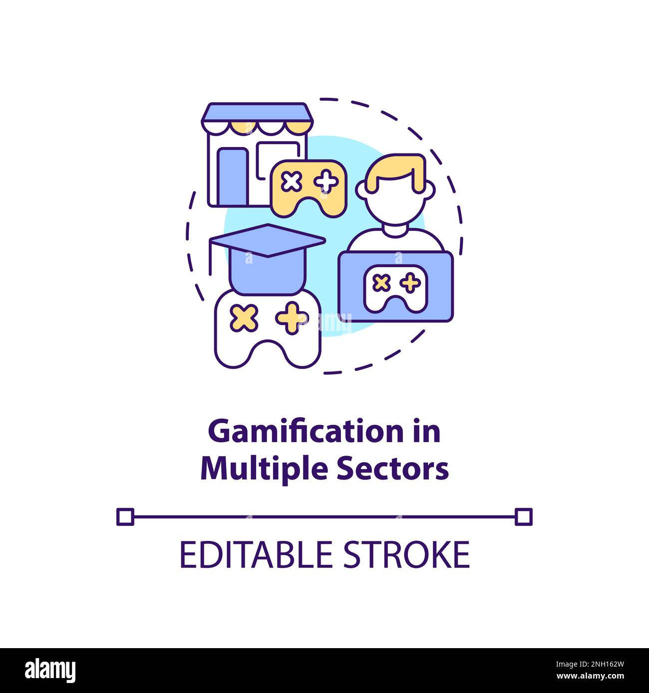 Gamification in multiple sectors concept icon Stock Vector Image & Art ...