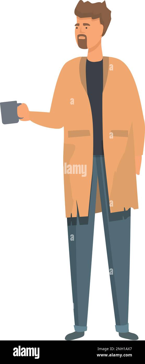 Jobless man icon cartoon vector. Poverty people. Parent refugee Stock Vector