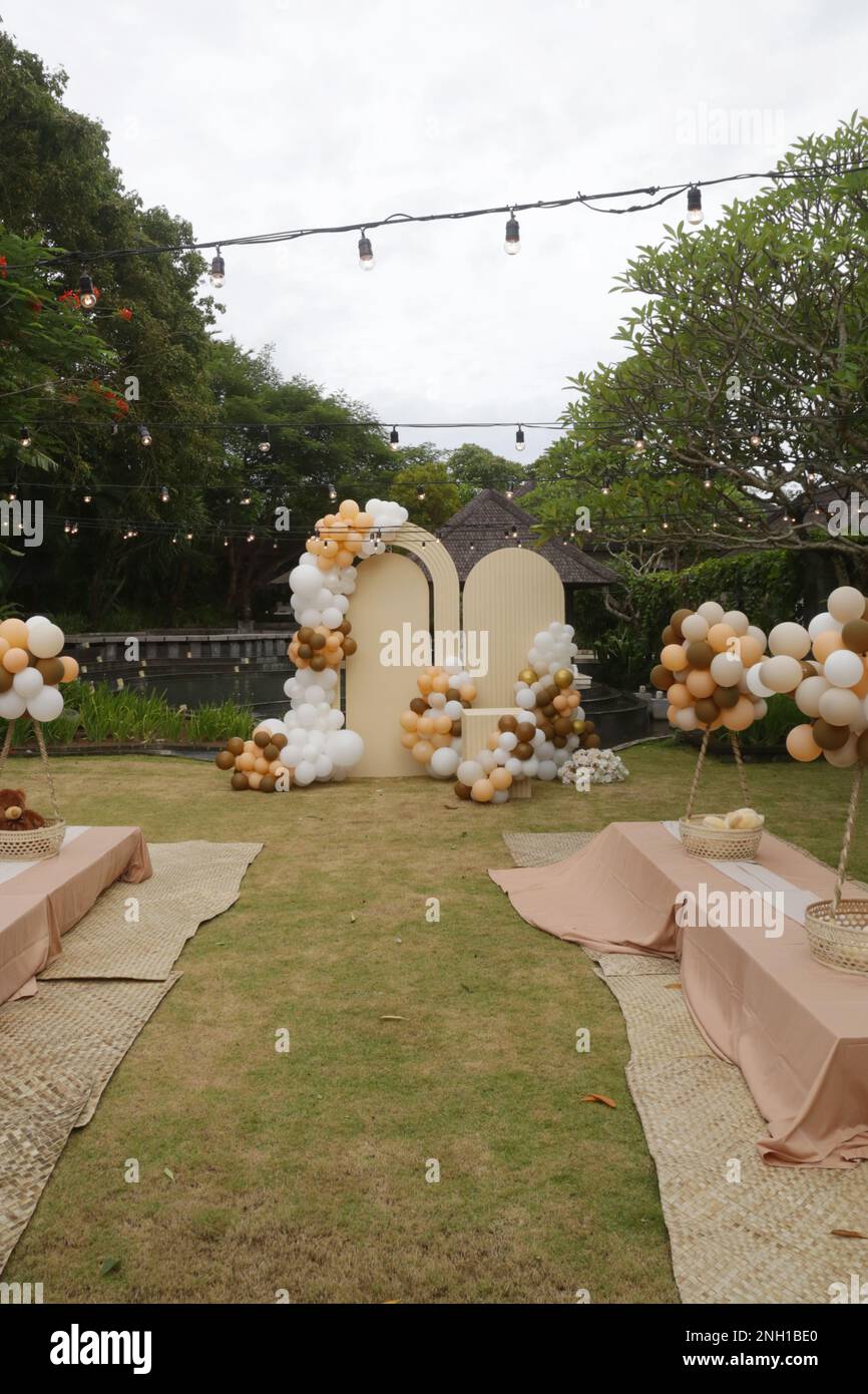 Creative gender neutral baby shower or birthday decoration in the