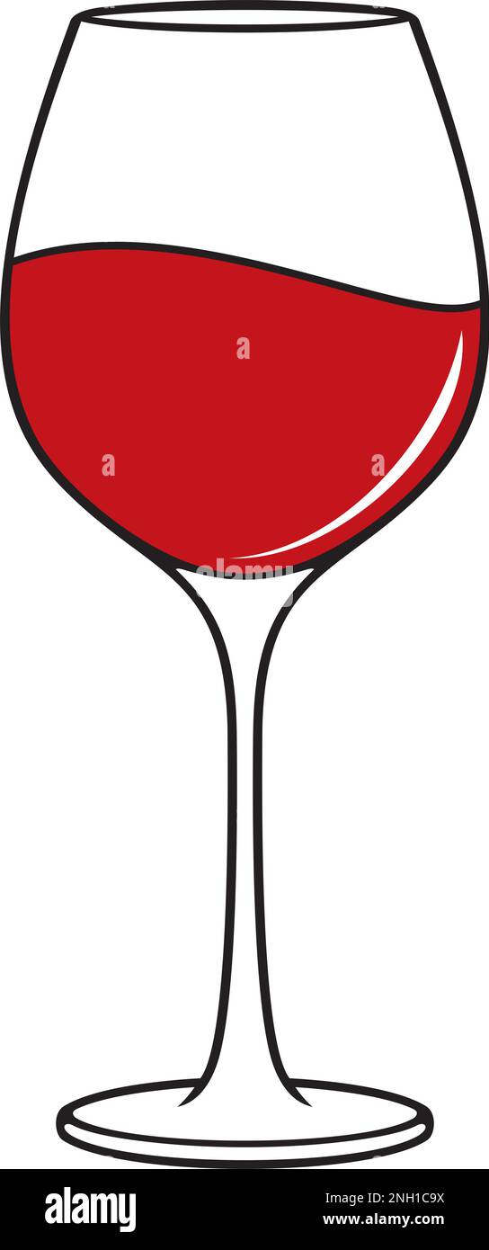 Elegant Wine Glass Icon Stock Vector
