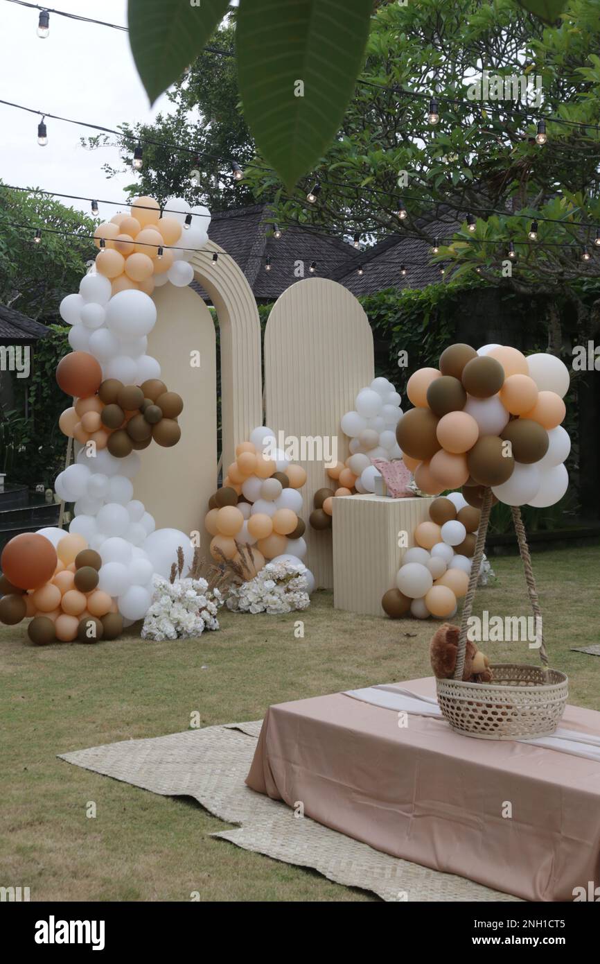 Creative gender neutral baby shower or birthday decoration in the