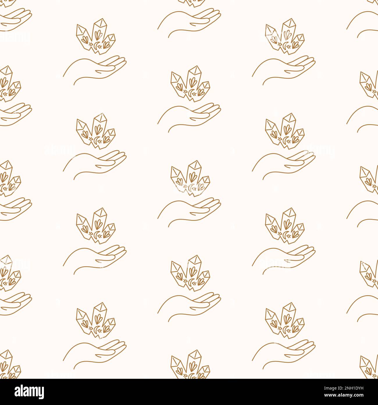 Crystals in Hands Seamless pattern Stock Vector