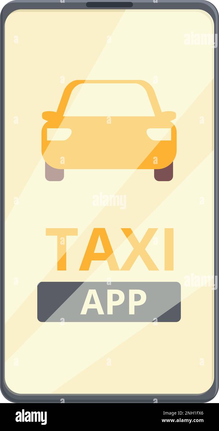 Taxi app icon cartoon vector. Car phone call. Mobile order Stock Vector ...