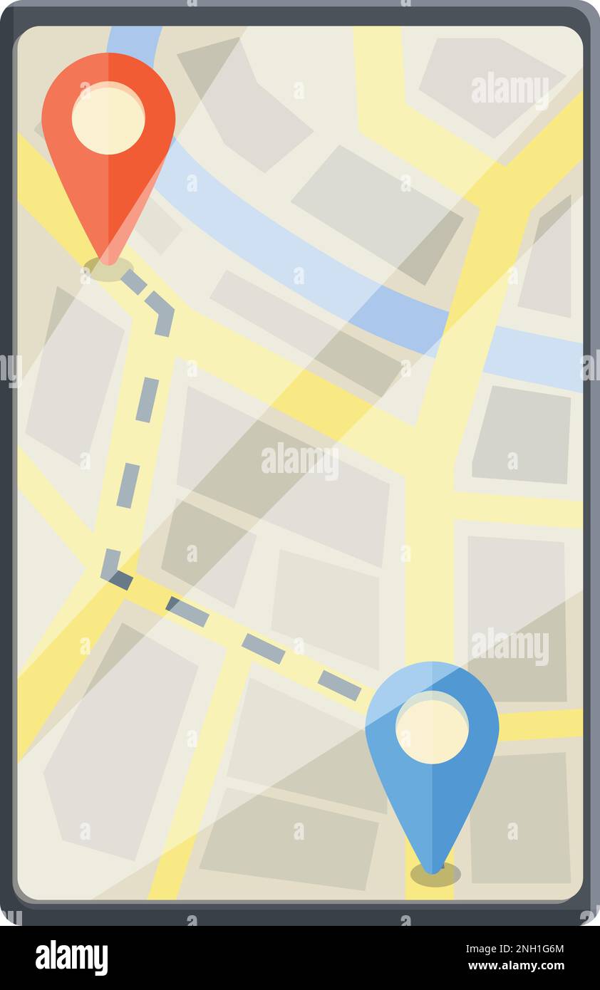 Taxi city route icon cartoon vector. Car service. Driver order Stock Vector