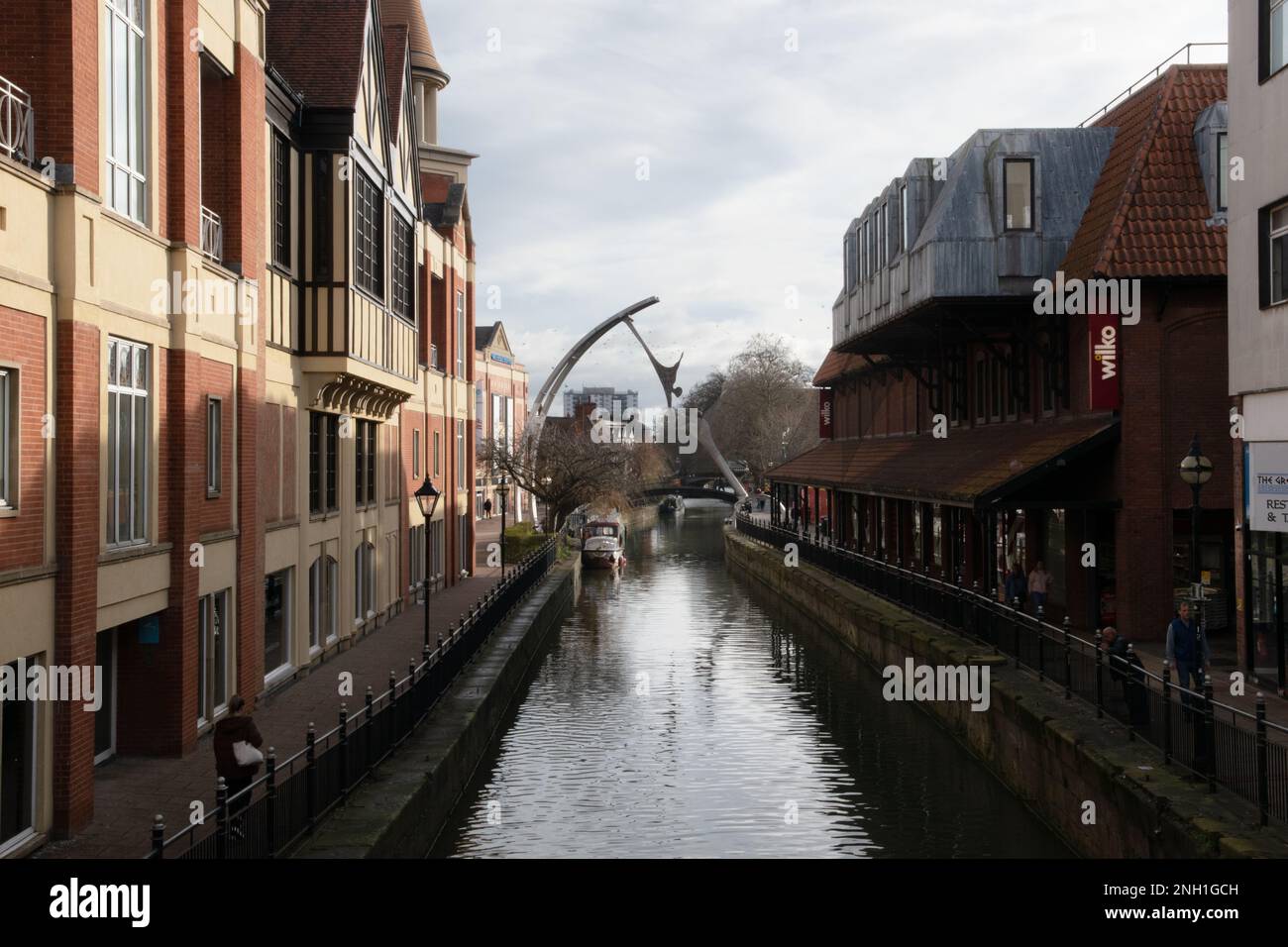 The River Witham in Lincoln City Centre, England, UK Stock Photo