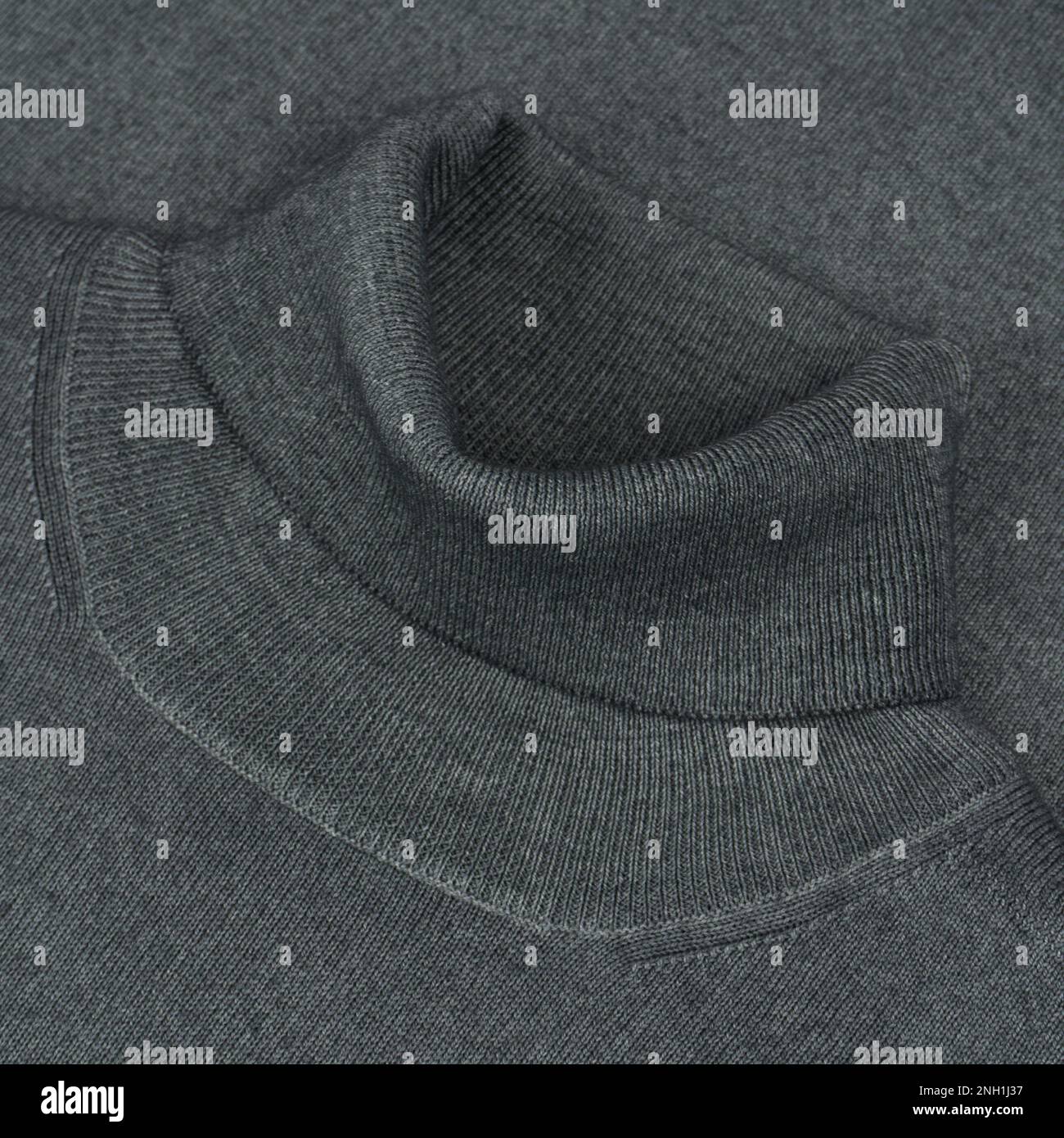 Grey - green wool turtleneck close up Stock Photo