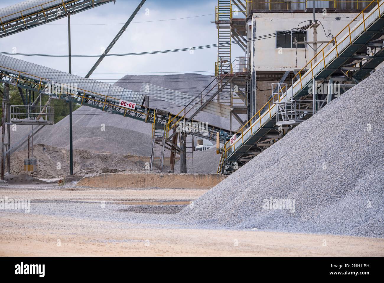 conveyor belts at gravel mine in Thailand Stock Photo Alamy