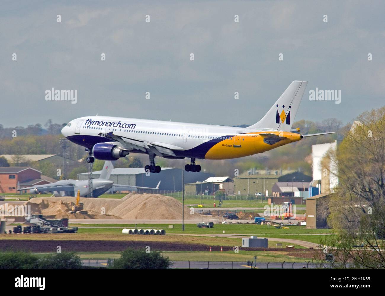 G-OJMR Monarch Airlines Airbus A300-605R landing at RAF Brize Norton. 23rd April 2008. Stock Photo