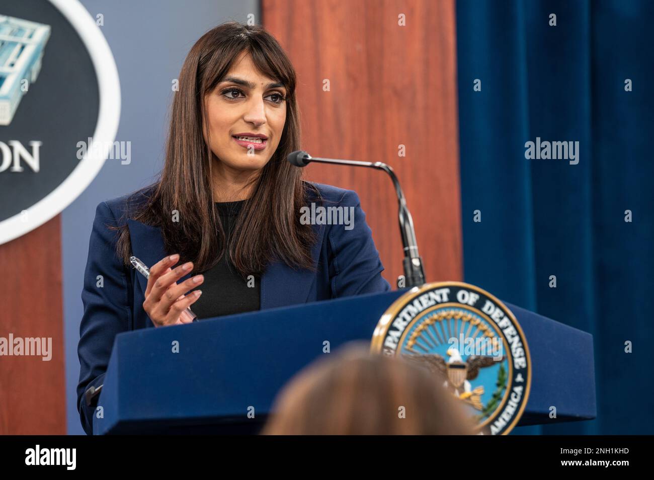 Pentagon Briefing With Deputy Press Secretary Sabrina Singh 7 Deputy Pentagon Press Secretary Sabrina Singh speaks during an on