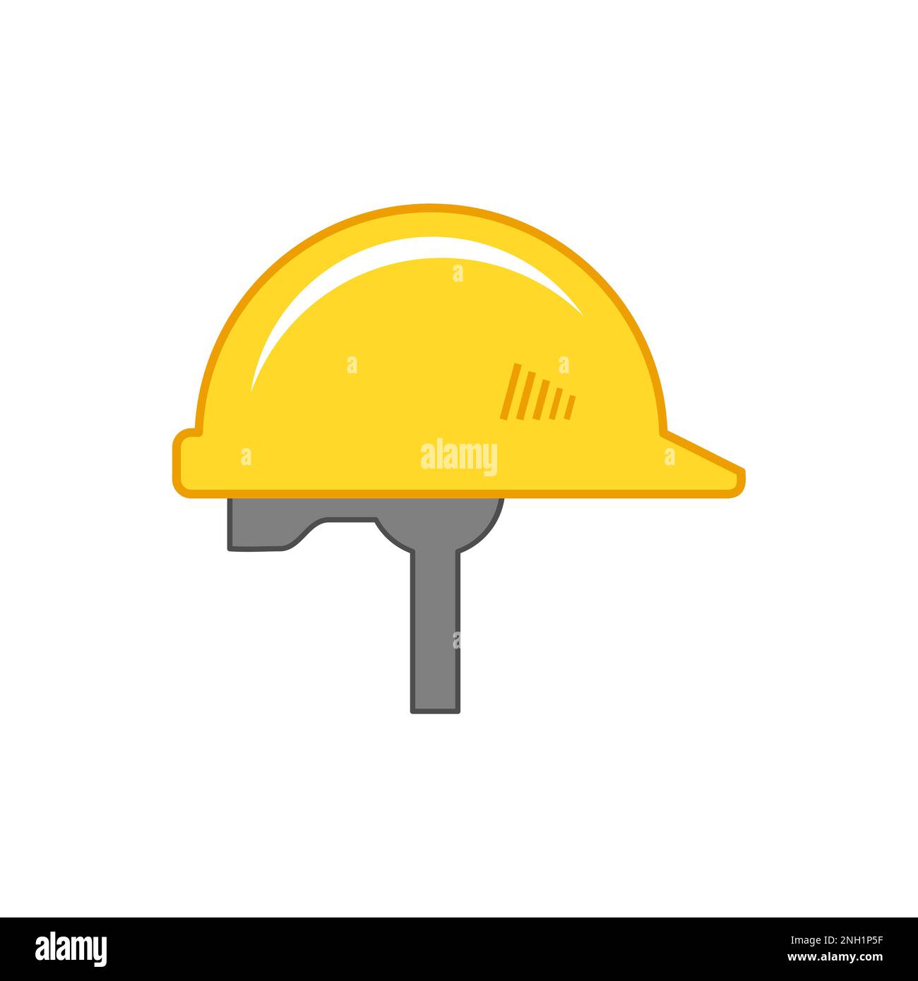 Yellow safety helmet icon. Work safety concept. Hard construction hat. Miners protection equipment. Construction worker security. PPE Personal vector Stock Vector