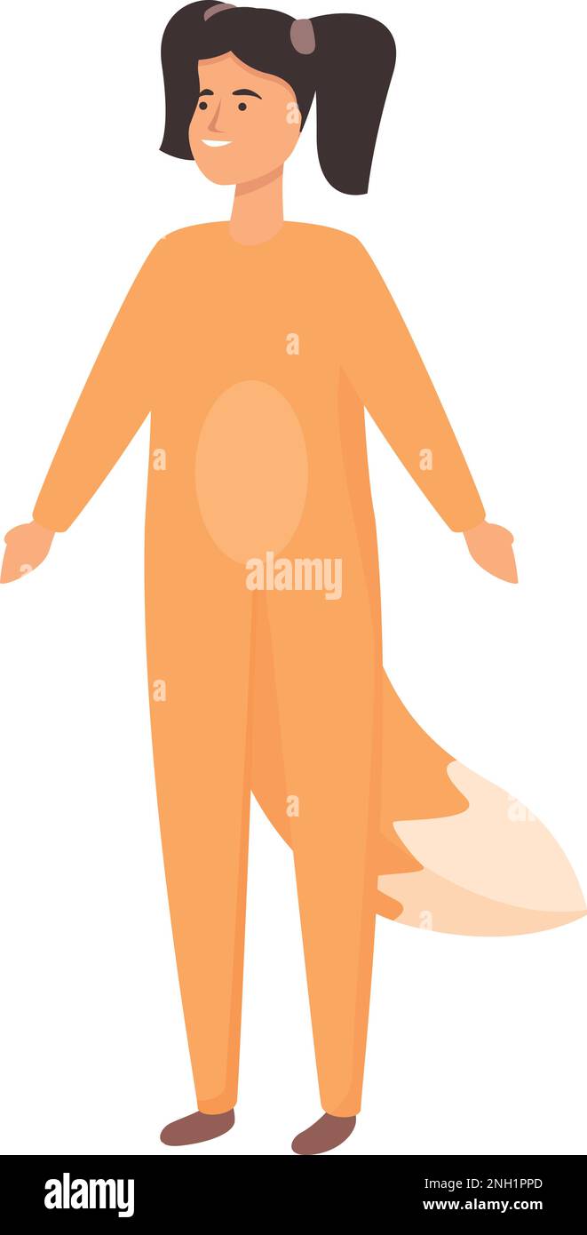 Fox halloween animal costume icon cartoon vector. Cute mascot. Fashion party Stock Vector Image