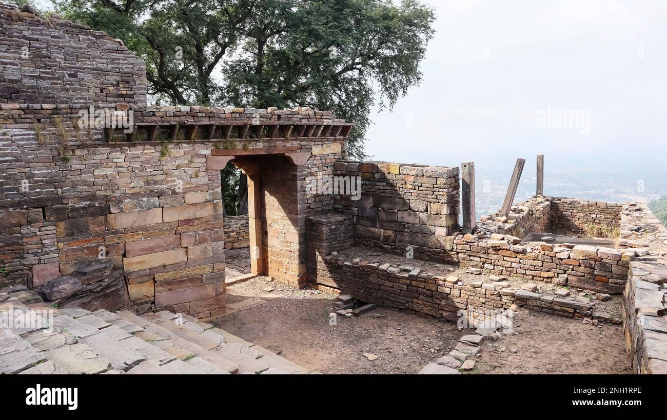 View of Fortress of Ajaygarh Fort, Panna, Madhya Pradesh, India. Stock Photo