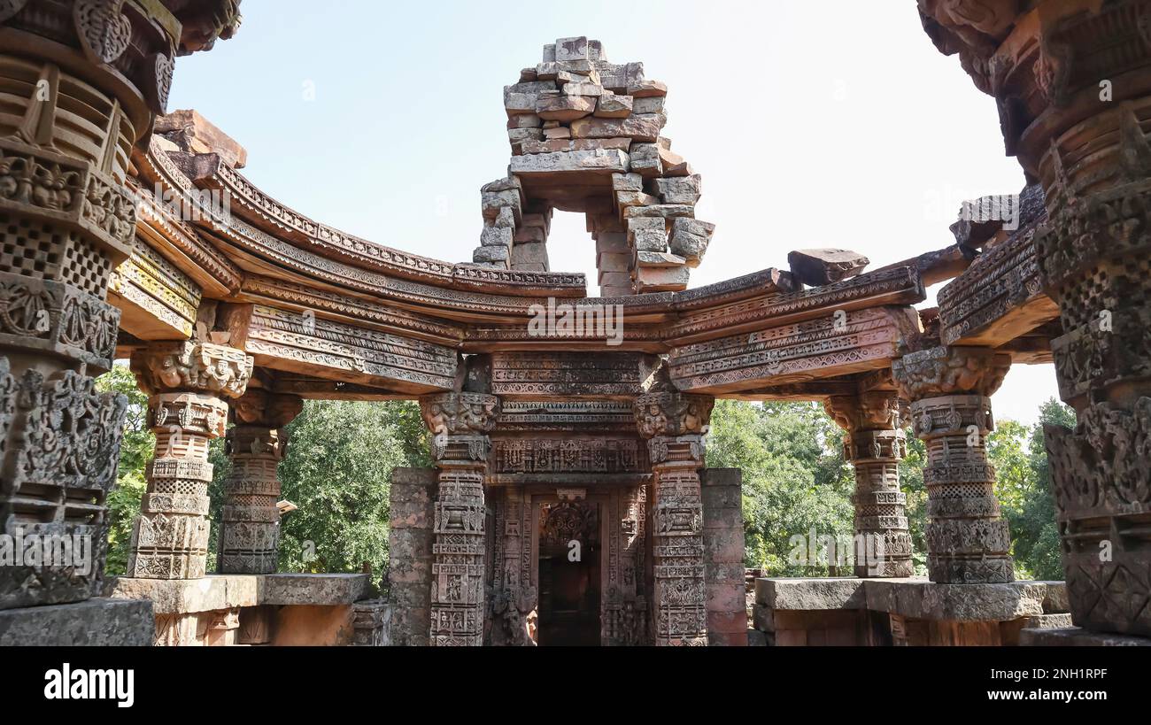 Ruined Temples of Chandela, Ajaygarh Fort, Panna, Madhya Pradesh, India. Stock Photo