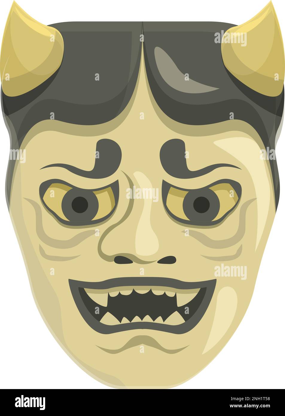 Character japan mask icon cartoon vector. Face noh. Angry god Stock ...