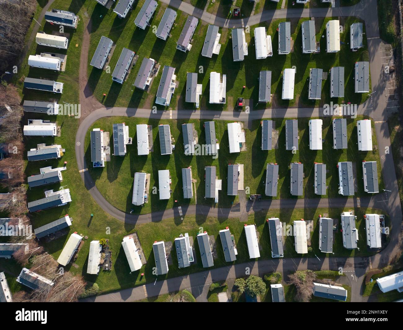 Aerial view from drone of Haven Seton Sands Holiday Park at Port Seton