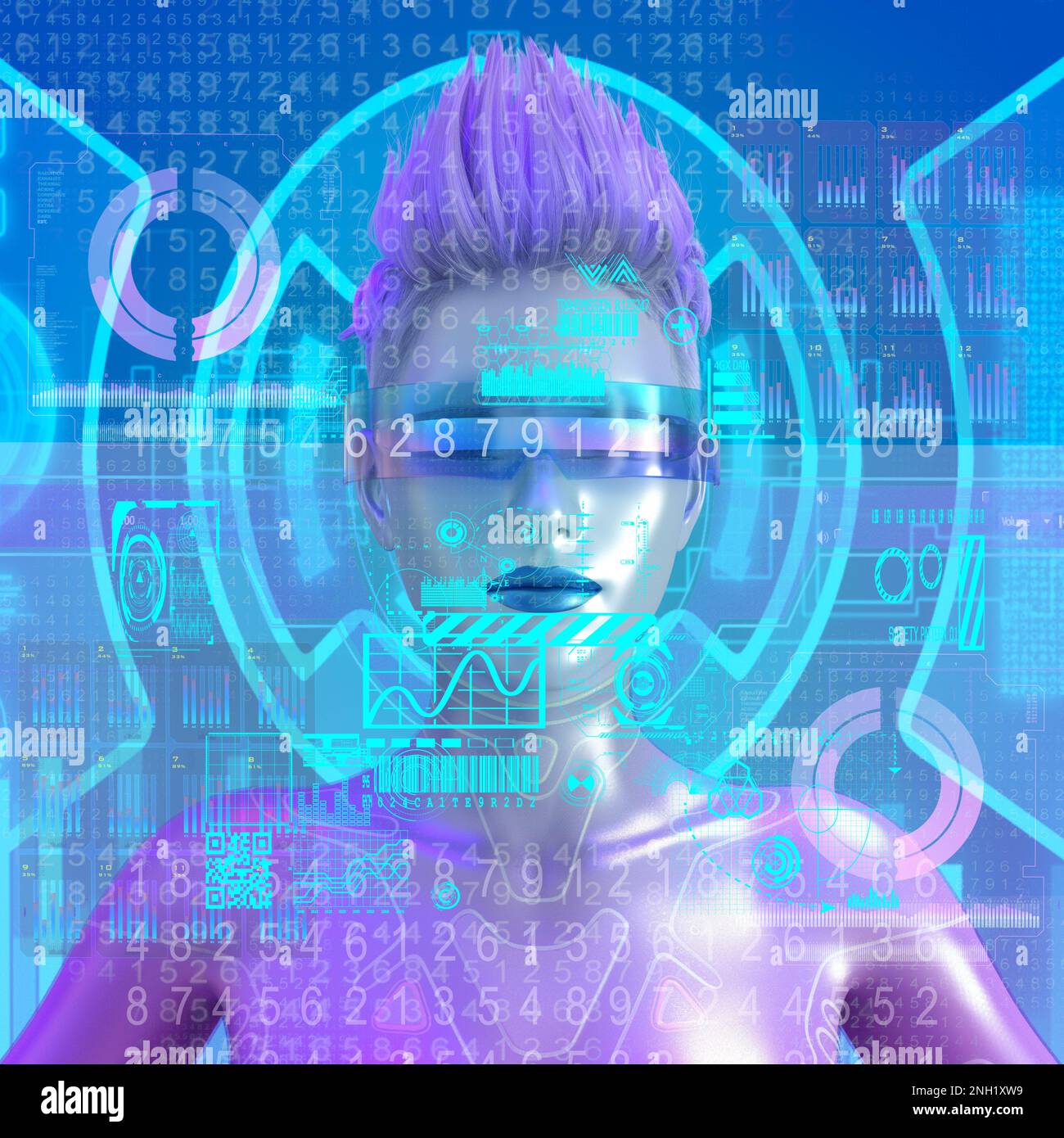 Cyborg, conceptual illustration Stock Photo