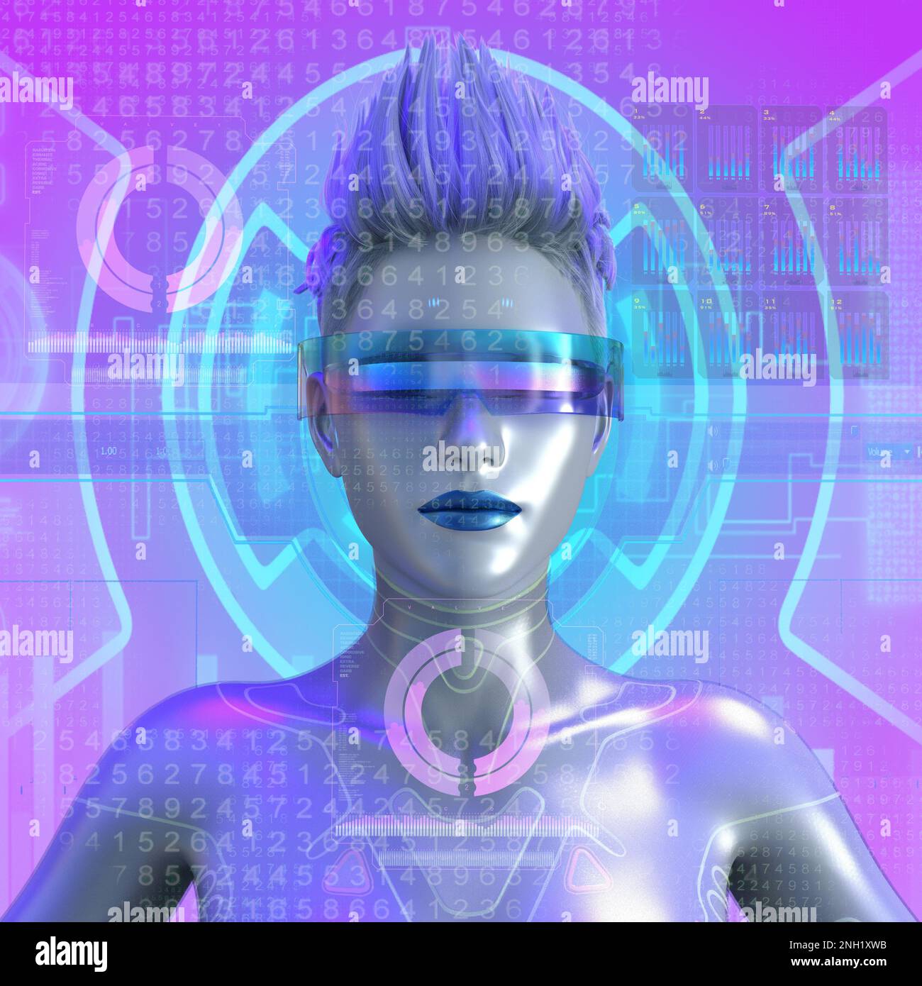 Cyborg, conceptual illustration Stock Photo