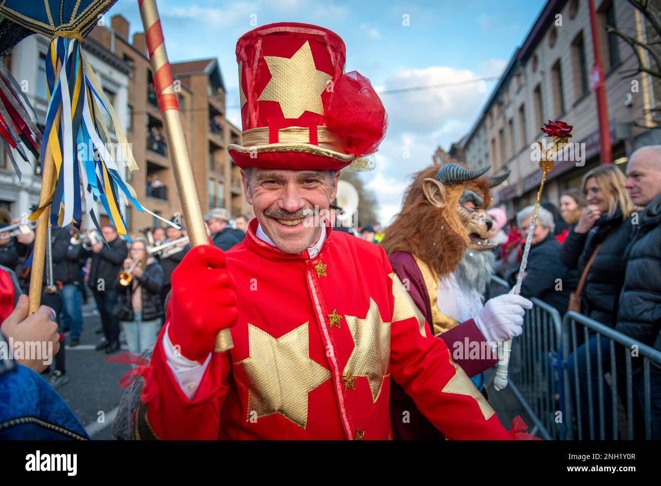 Carnaval de Binche dimanche gras Stock Photo - Alamy