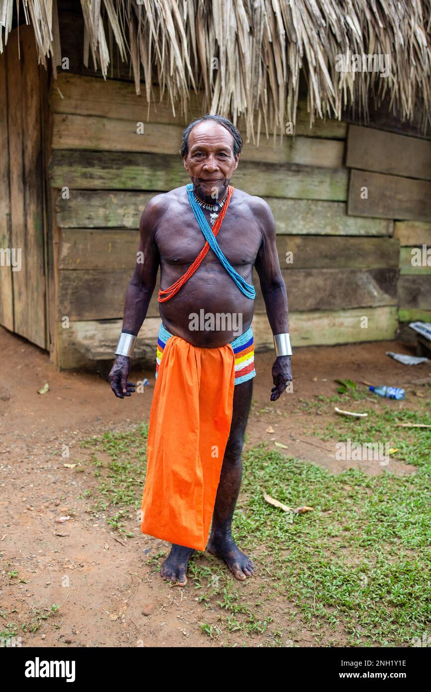 The shaman or village medicine man of an indigenous Embera village in