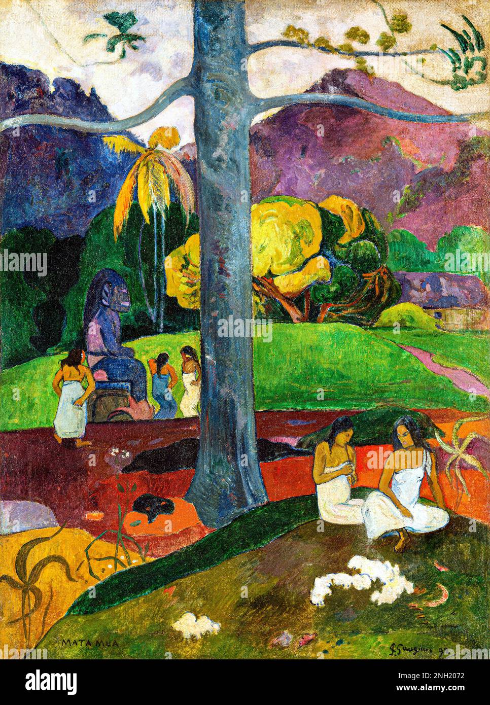 Paul Gauguin's Mata Mua (Once Upon a Time) (1892) famous painting