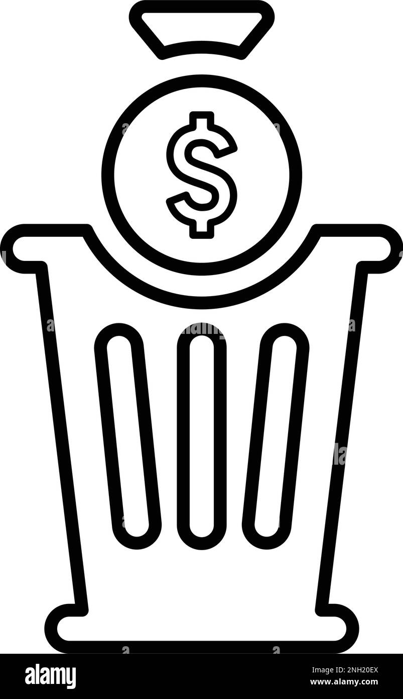 Money Waste Icon. Fully editable vector EPS use for printed materials and infographics, web or any kind of design project. Stock Vector