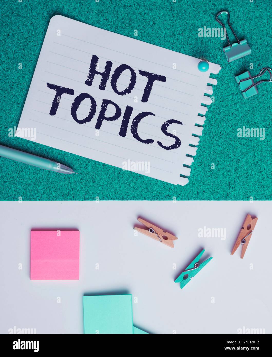 Text caption presenting Hot Topics. Business idea subject that a lot of ...