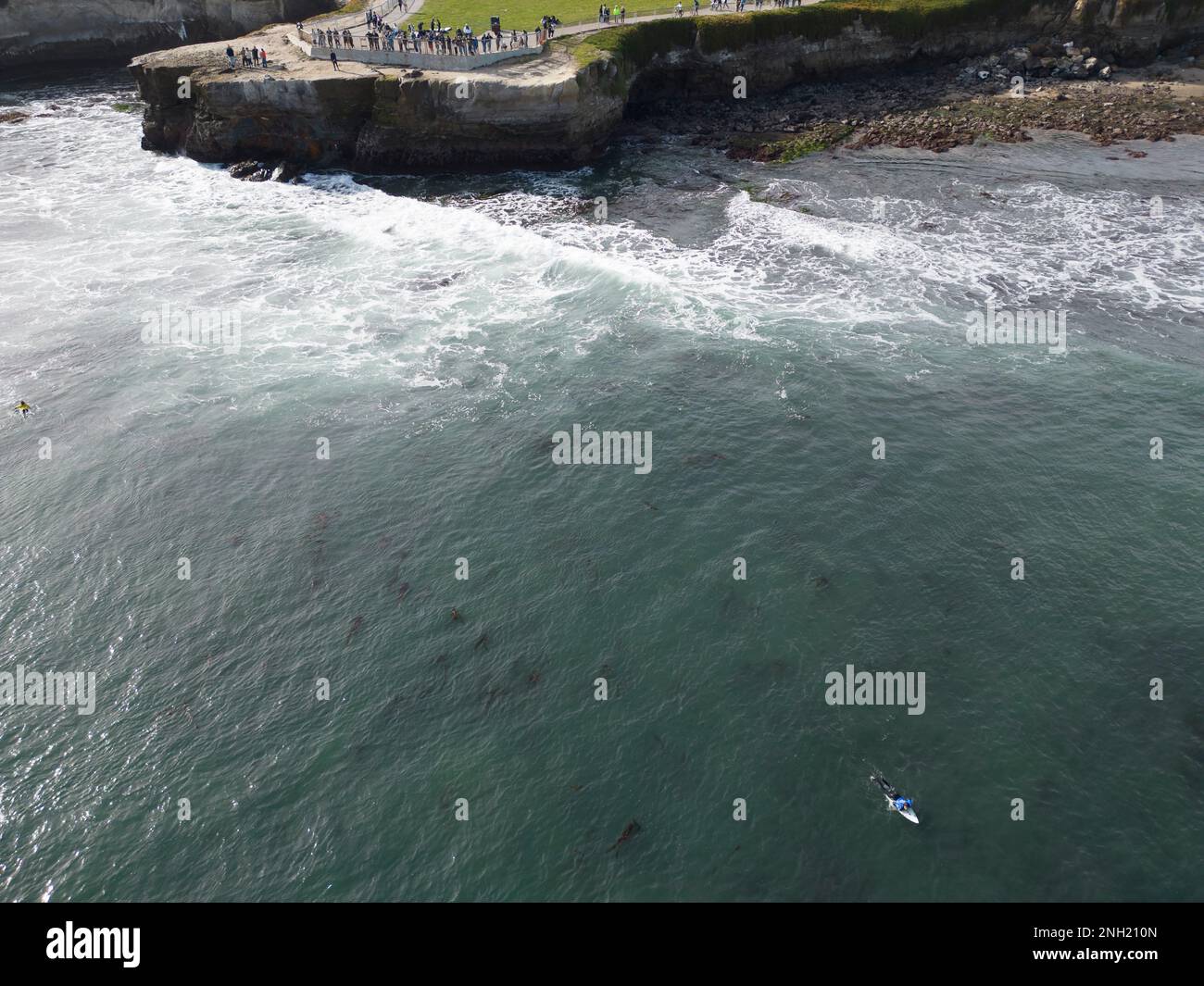 Santa Cruz, California, USA. 19th Feb, 2023. A chunk of rock hanging