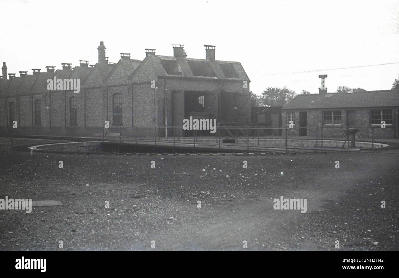 The Midland & Great Northern Joint Railway engine shed at Bourne in about 1936 Stock Photo