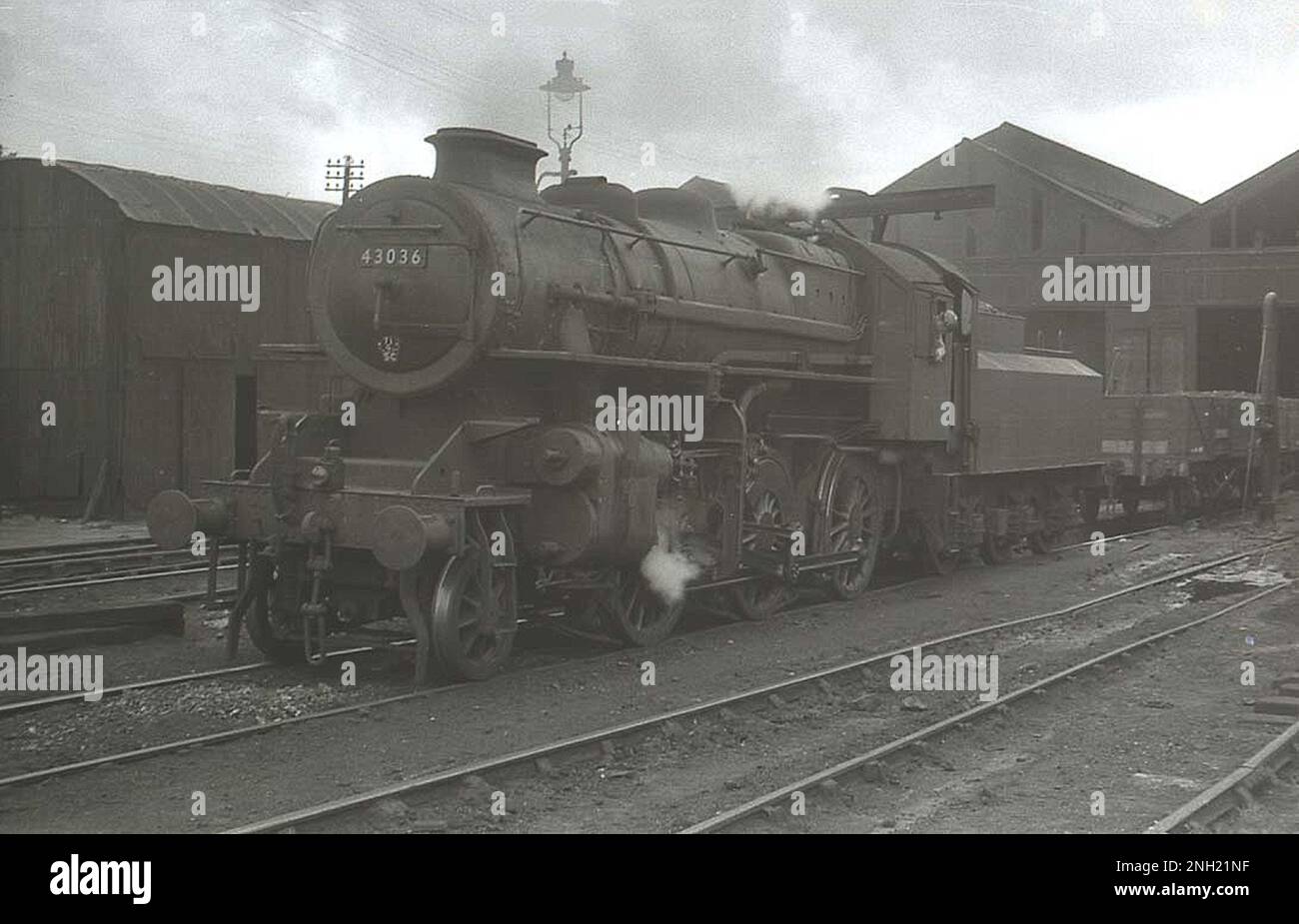 Ivatt 4MT 2-6-0 steam locomotive No.43036 at Bath (Green Park) MPD Stock Photo